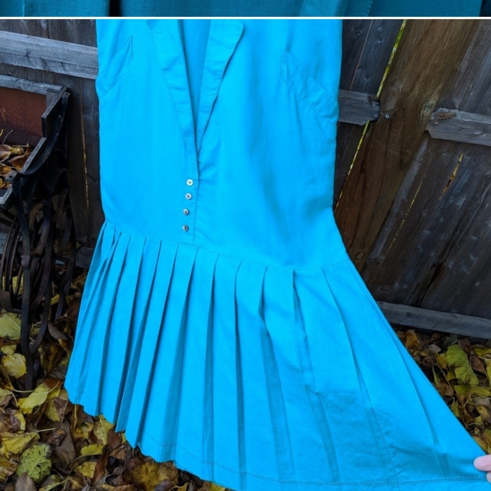 Vintage 80s Nicole Miller 30s style dress 12 pleat